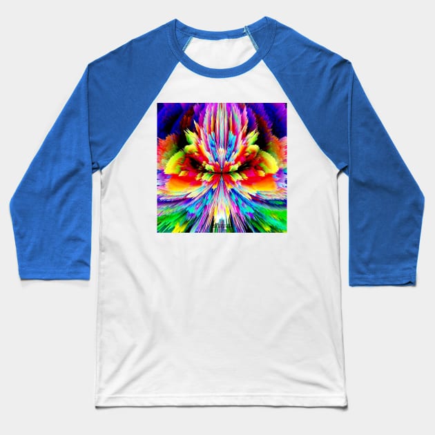 rainbow butterfly abstract Baseball T-Shirt by ABSTRAKC SHAMANESS - ART 